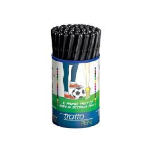 FILA TRATTO PEN BARATTOLO PENNA PUNTA IN FIBRA 0.5 mm COLORE NERO CONF. 50 Pz.